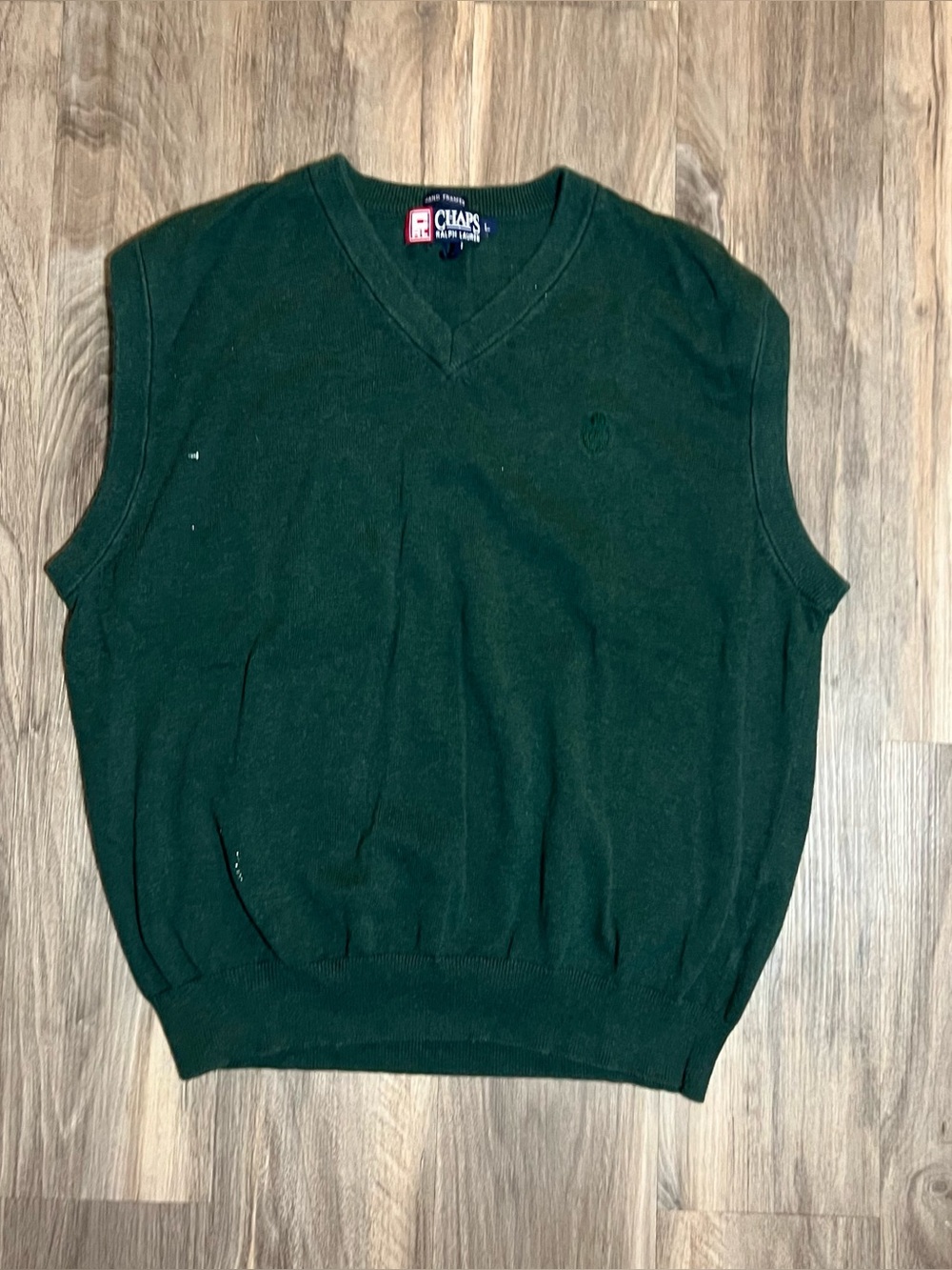 Vintage Chaps Ralph Lauren Hand Framed Green Golf Vest Size L